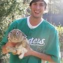 Julien holding a rabbit.